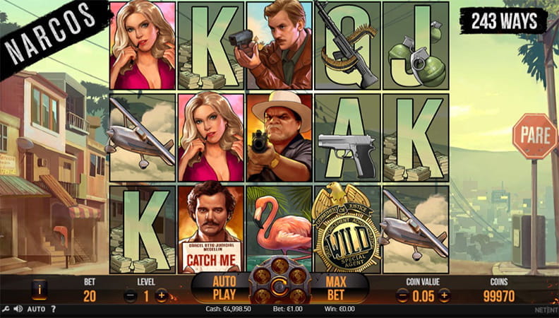 The Narcos slot demo game.