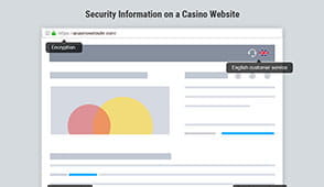 Security information on a casino website