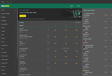 The Bet365 homepage.
