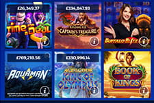 The William Hill mobile games selection.