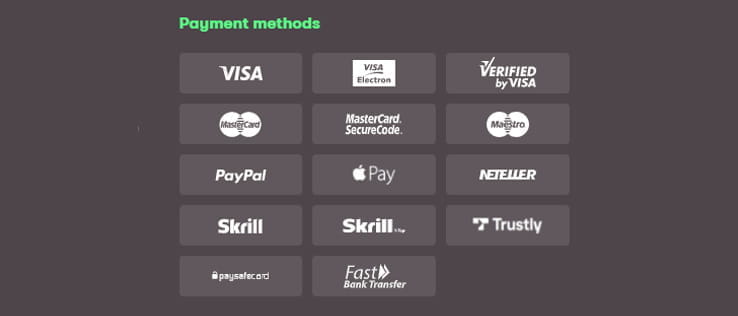Payment methods at 10bet