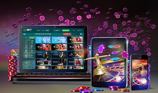 An image of mobile devices playing 22Bet games.