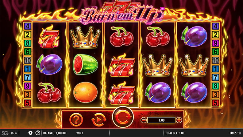 The 777 Burn 'em Up demo game.