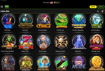 The game selection at 888casino