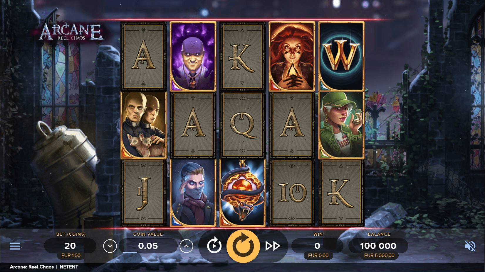 The Arcane Reel Chaos demo game.