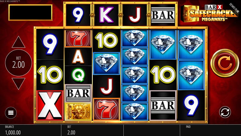 The Bar X Safecracker Megaways demo game.