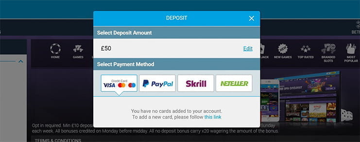 Payment Options at BetBright