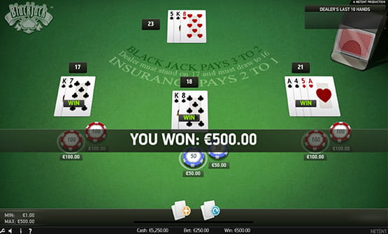 Blackjack Classic by NetEnt overview.