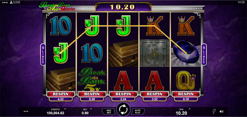 The Break da Bank Again Respin demo game.
