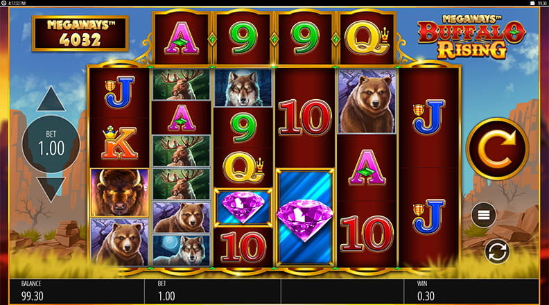 The Buffalo Rising Megaways demo game.