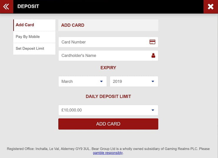 Payment Options at Deal or No Deal Casino