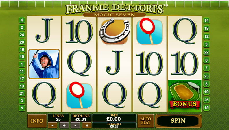 The Frankie Dettori's Magic Seven demo game.