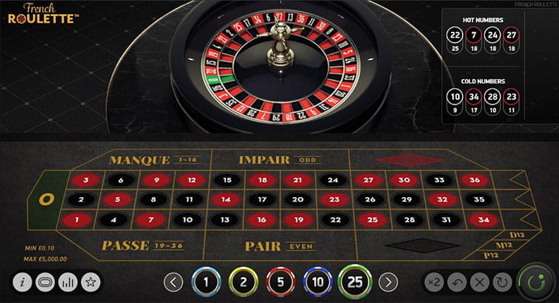 The French Roulette demo game