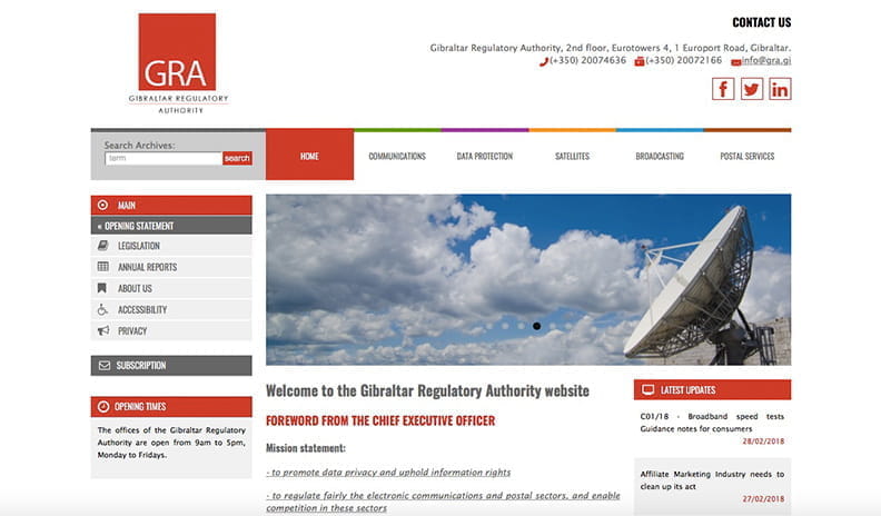 Preview of the GibraltarRegulatoryAuthority