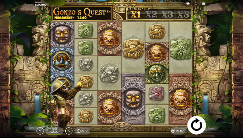 The Gonzo's Quest Megaways demo game.