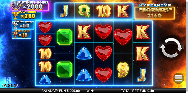 The Hypernova Megaways demo game.