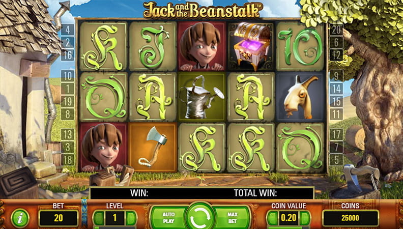 The Jack and the Beanstalk slot demo game.