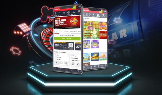 The Ladbrokes casino games on smartphone and tablet devices.