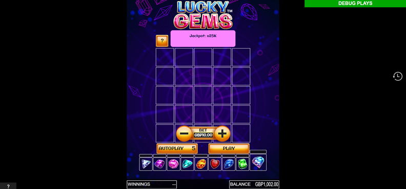 The Lucky Gems demo game.