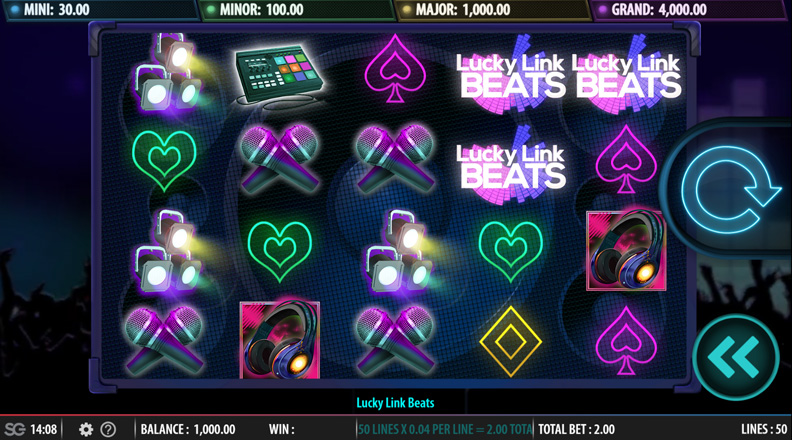 The Lucky Link Beats demo game.