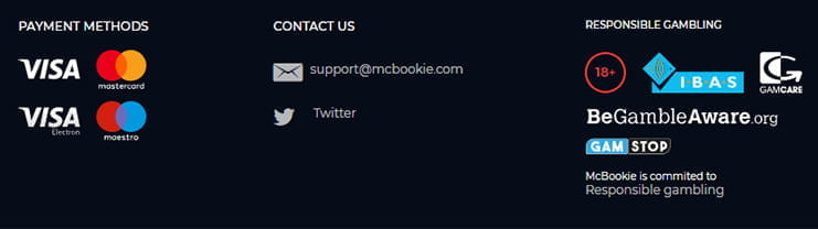 McBookie Payment Methods