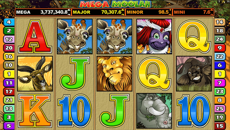 The Mega Moolah Slot demo game.
