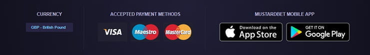 Payment Options of MustardBet