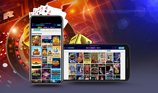 A tablet and smartphone showing mobile casino apps from New Brunswick online casino operators.