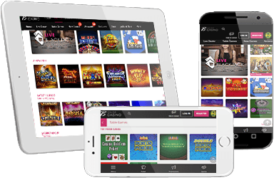 Online casino games on mobile and tablet devices. 