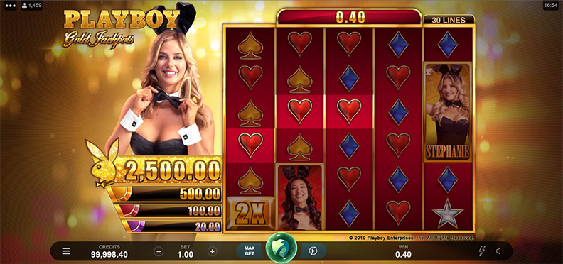 The Playboy Gold Jackpots demo game.