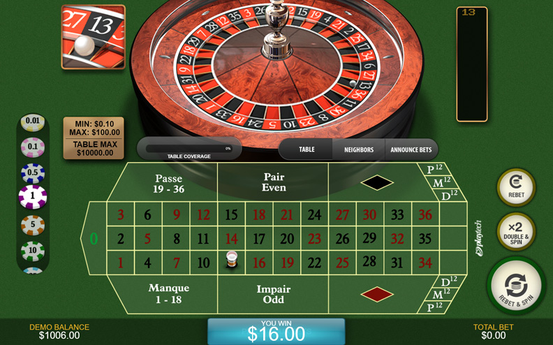 The Premium French Roulette demo game