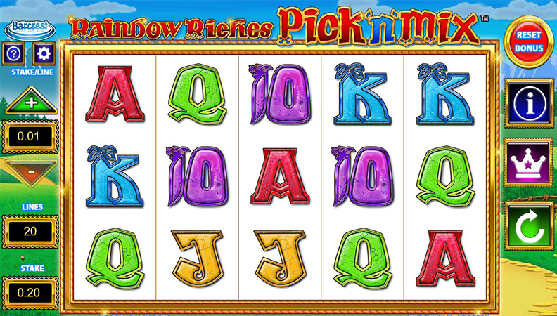 The Rainbow Riches Pick'n'Mix demo game.