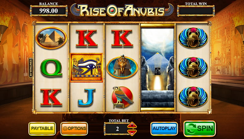 The Rise of Anubis slot demo game.