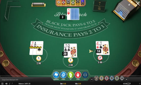 Single Deck Blackjack by Play'n GO overview.
