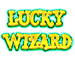Lucky Wizard slot logo.
