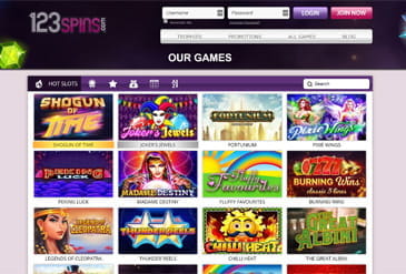 The Games of 123 Spins Casino