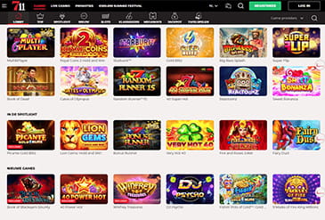 Game Selection of 711 Casino