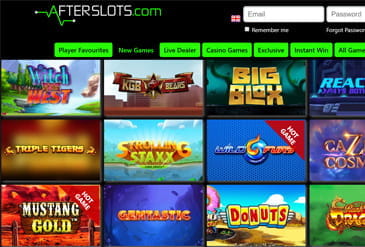 The Game selection of Afterslots casino.