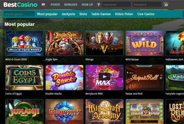 The Game selection of BestCasino