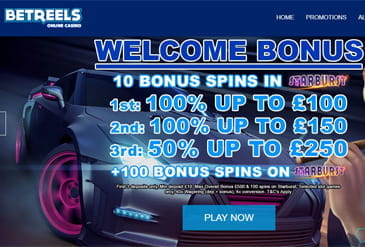 Thumbnail: Homepage of Betreels Casino
