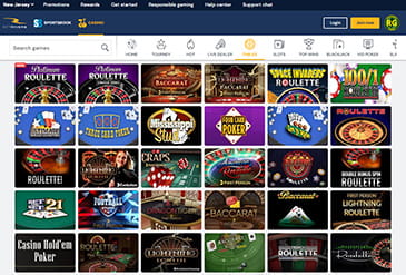 The games selection at BetRivers NJ casino