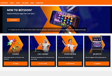 Betsson home page