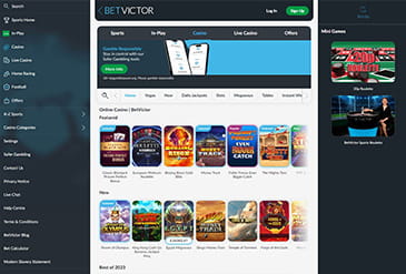 Homepage of BetVictor