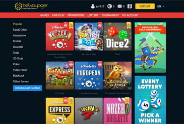 Thumbnail: The Game selection of BetVoyager