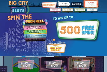 Thumbnail: Big City Slots Home UK