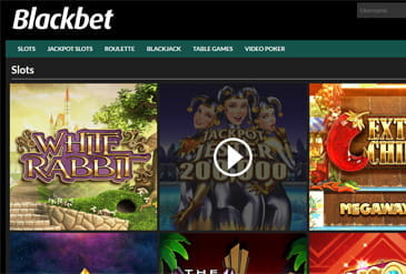 The Game selection of Blackbet