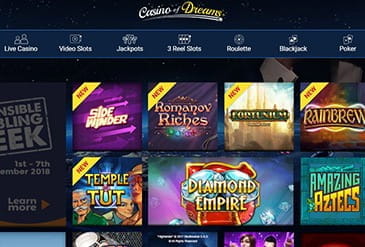 The Game selection of Casino of Dreams