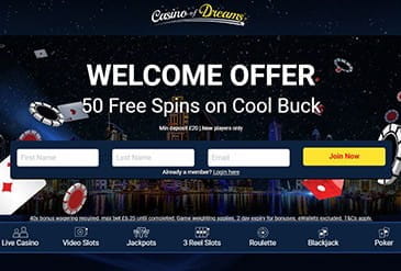 The Homepage of Casino of Dreams
