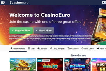 Hemsidan för CasinoEuro