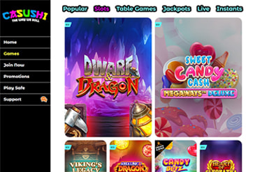 Casushi game selection.